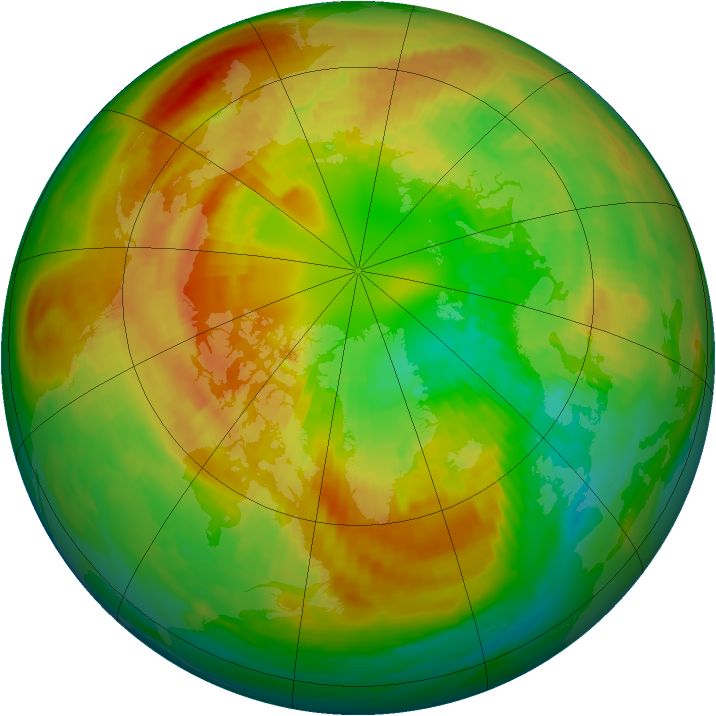 Arctic ozone map for 04 March 1992